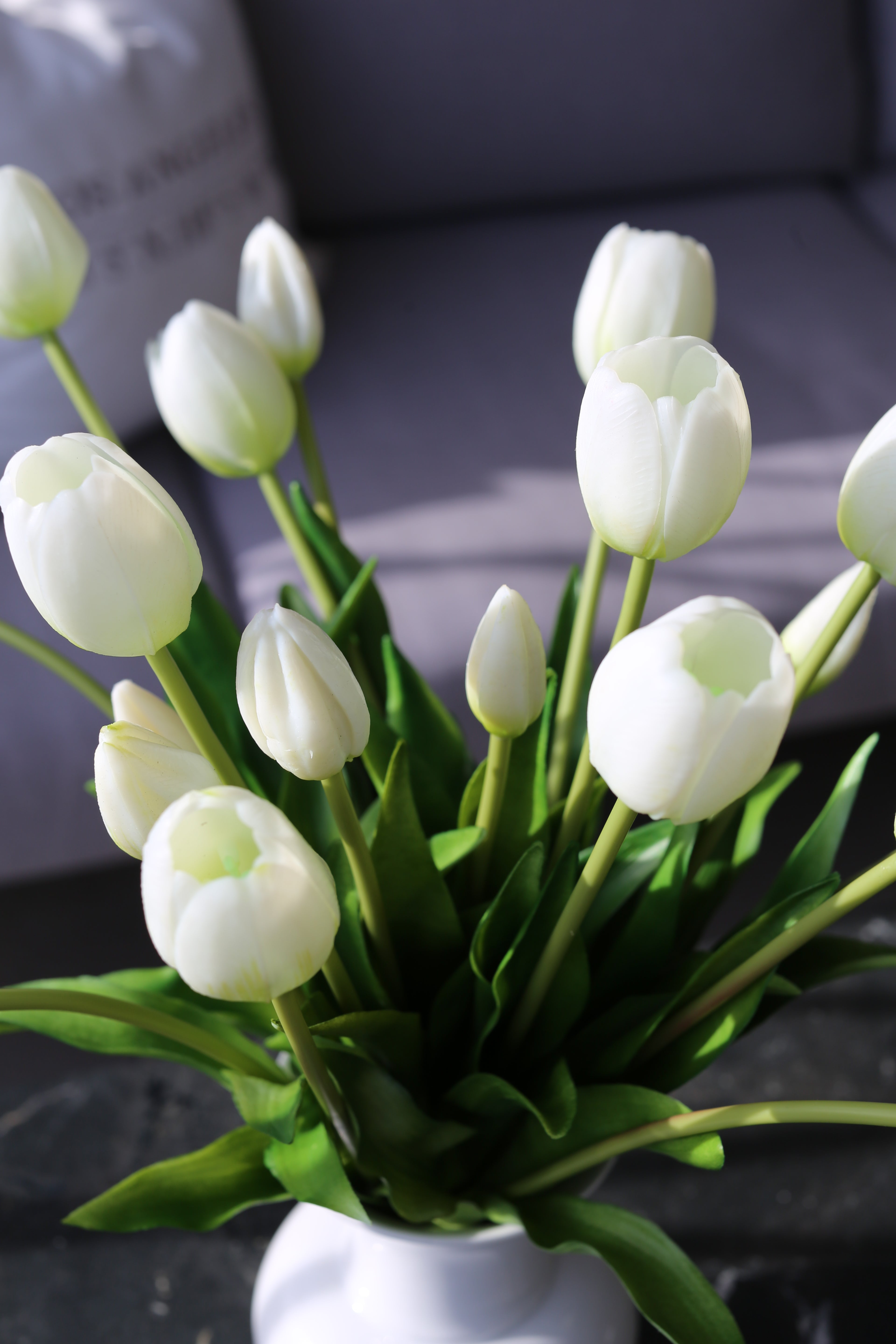 Bouquet de tulipes blanches