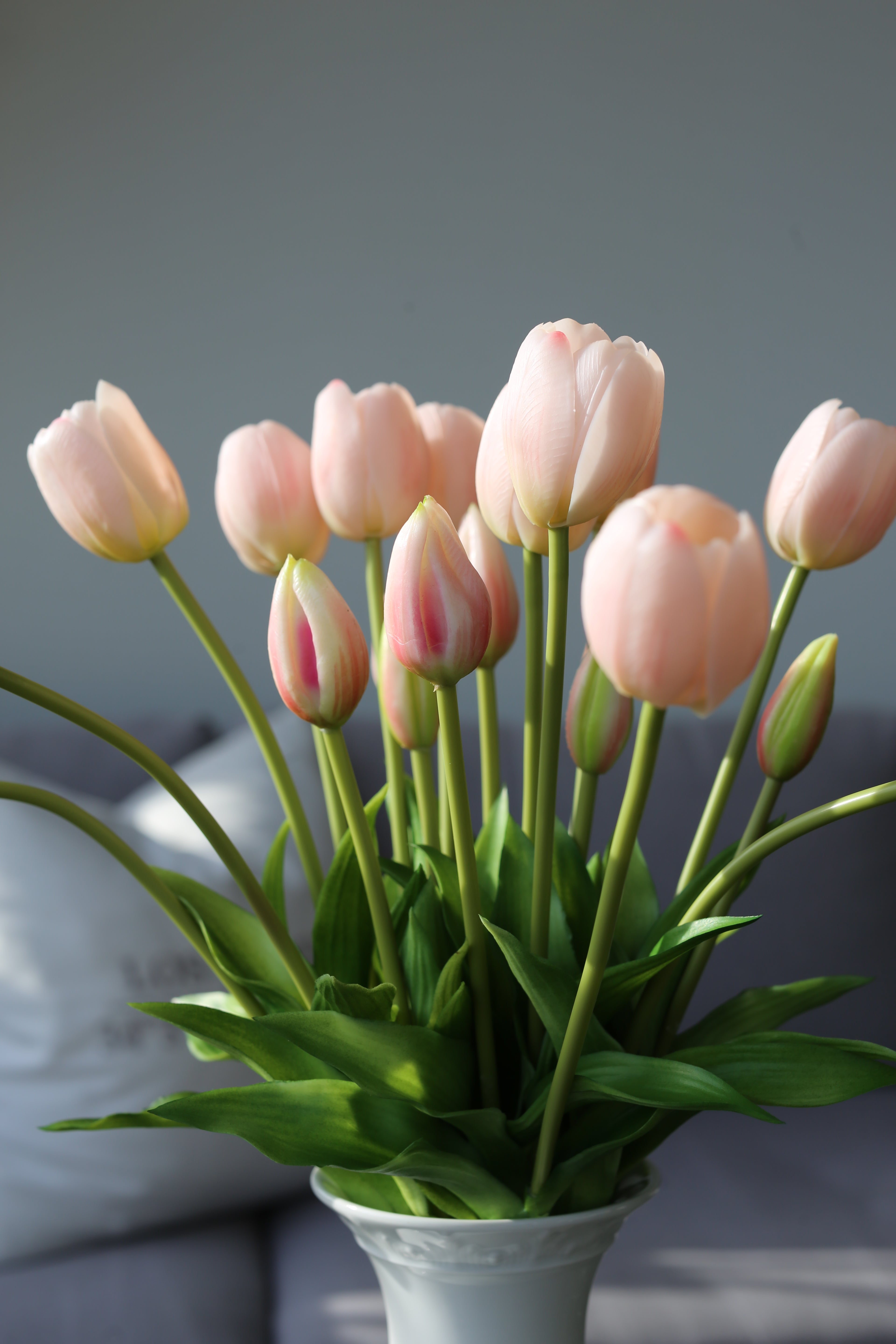 Bouquet de tulipes rose clair