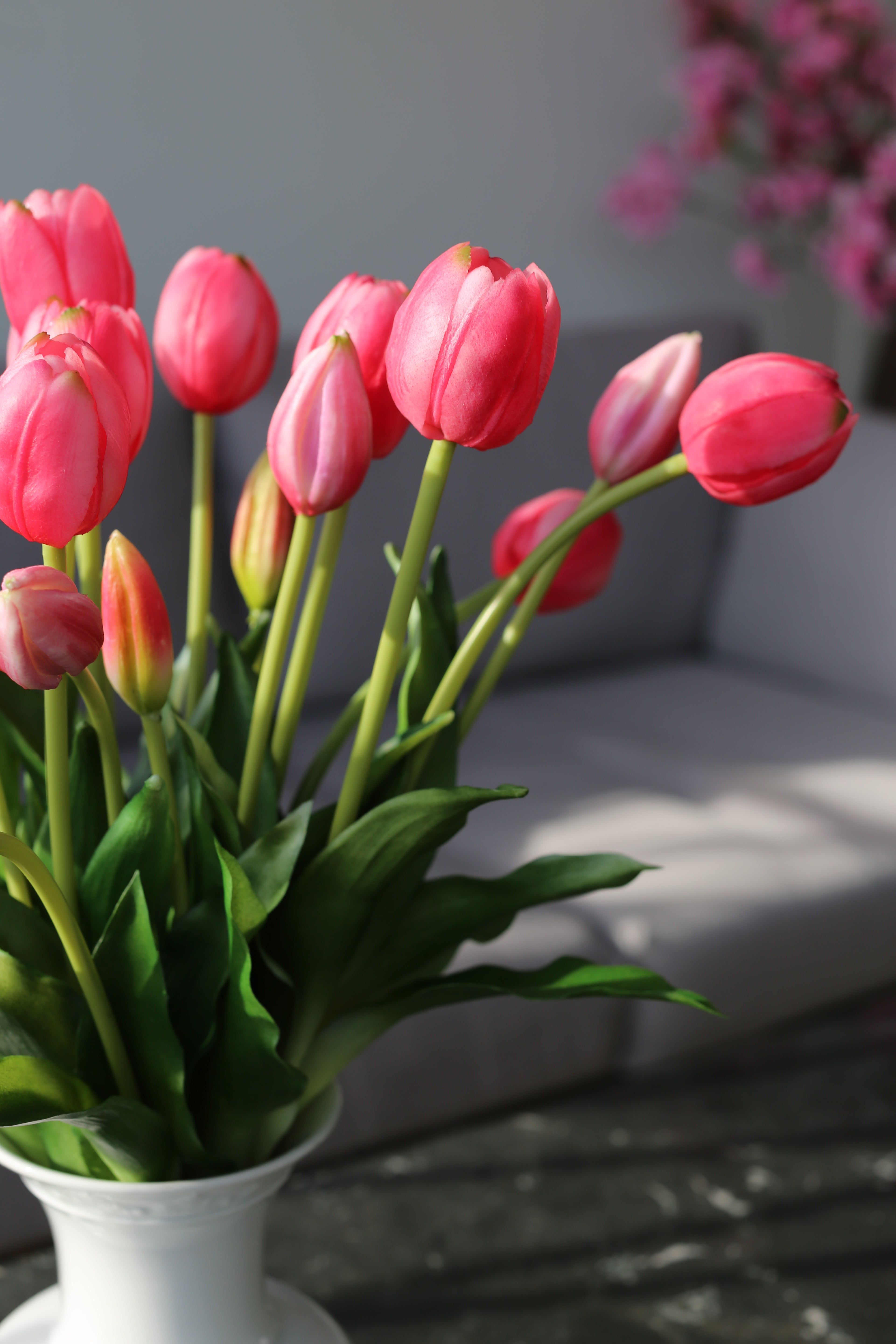 Bouquet de tulipes roses