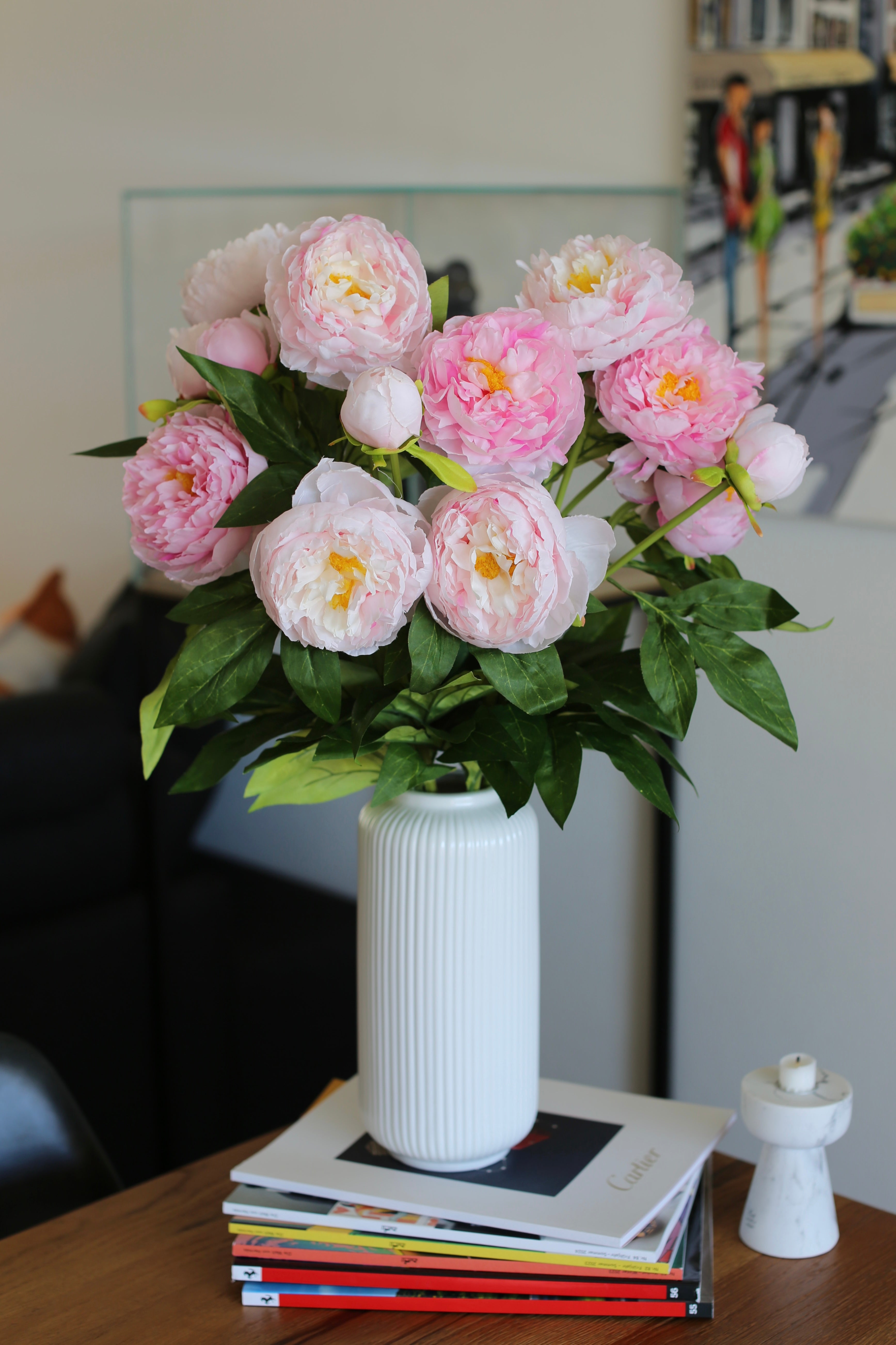 Bouquet de pivoines roses