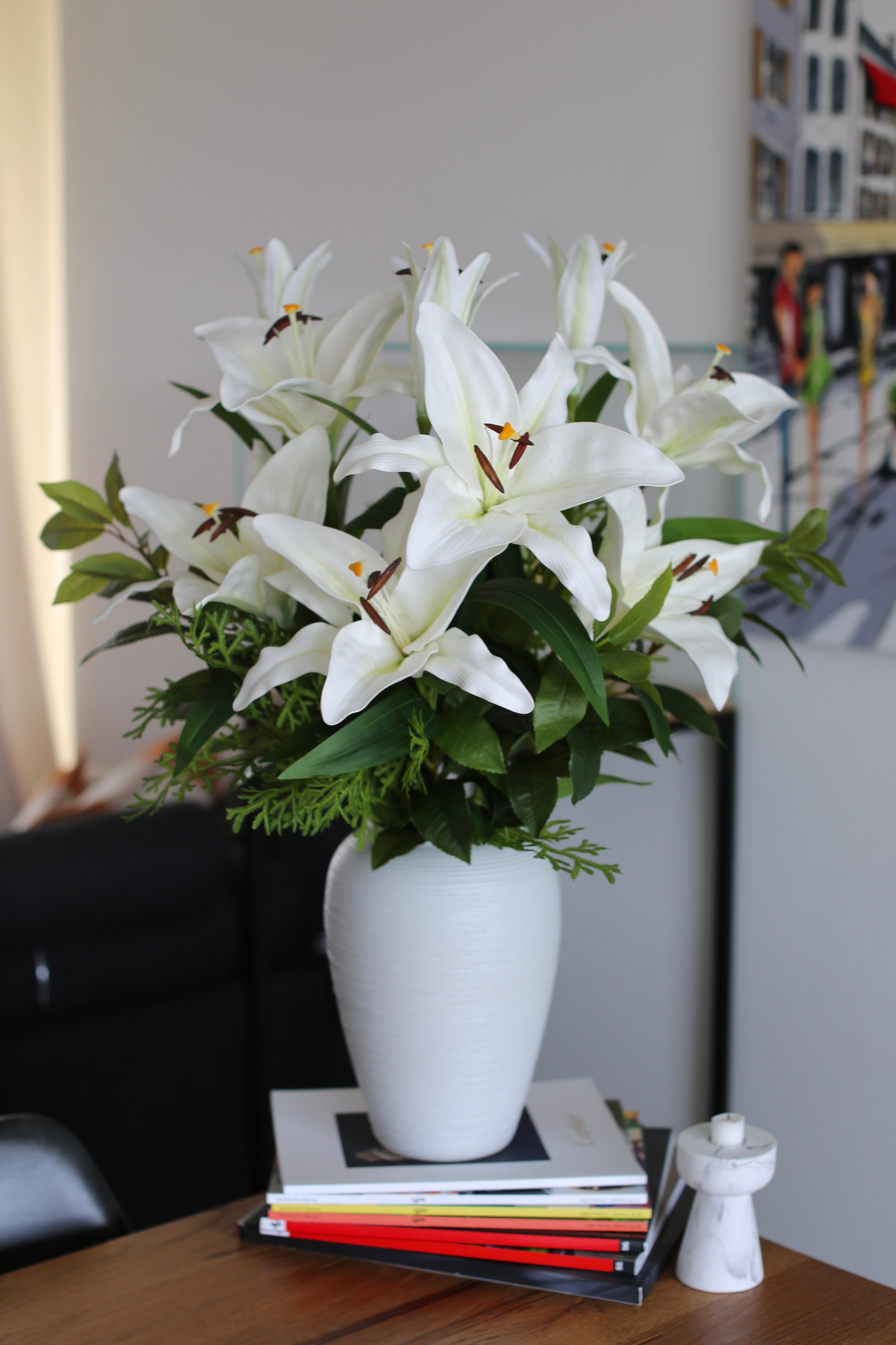 Bouquet de Lys Stargazer blanc