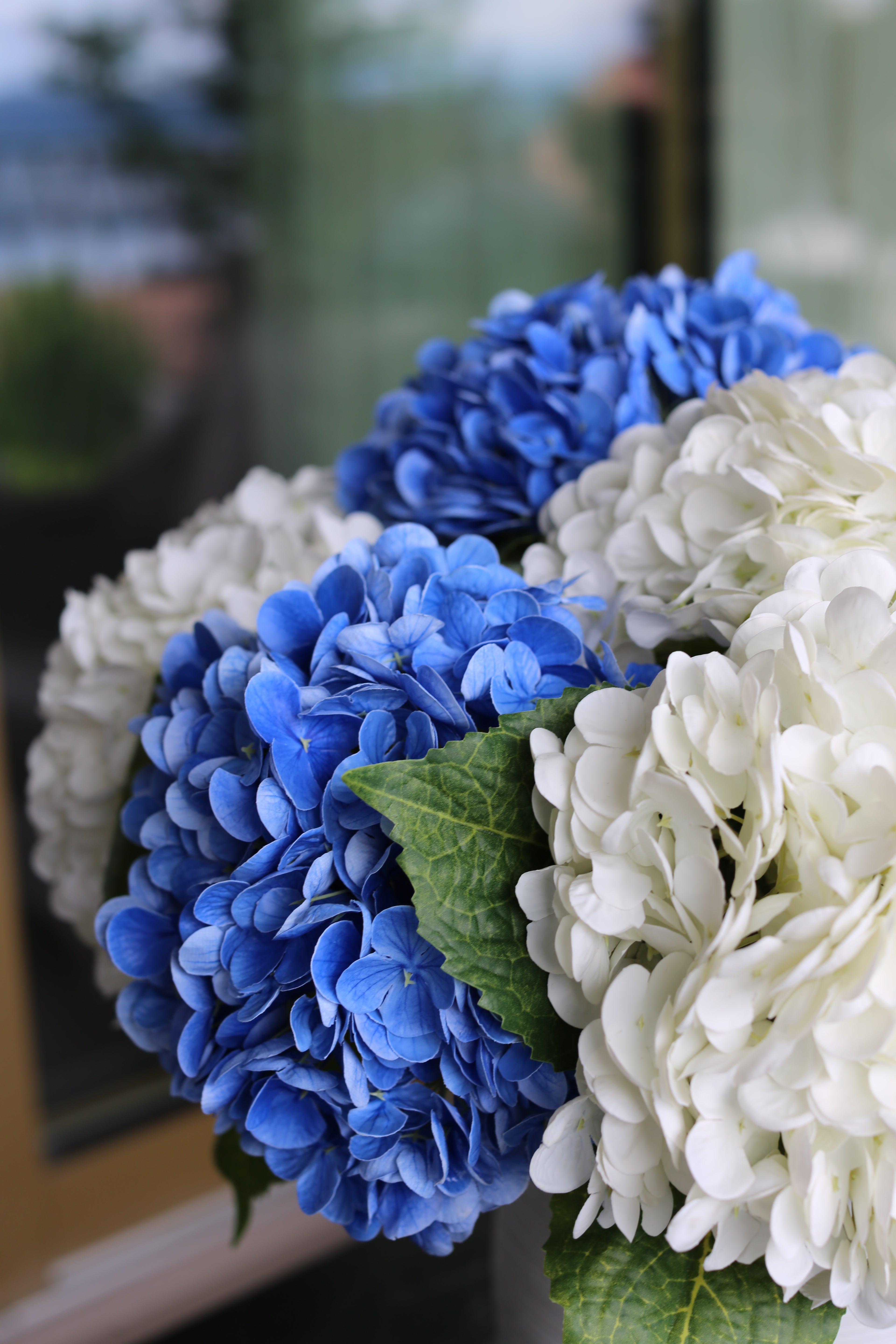 White & Blue Hydrangea Bouquet