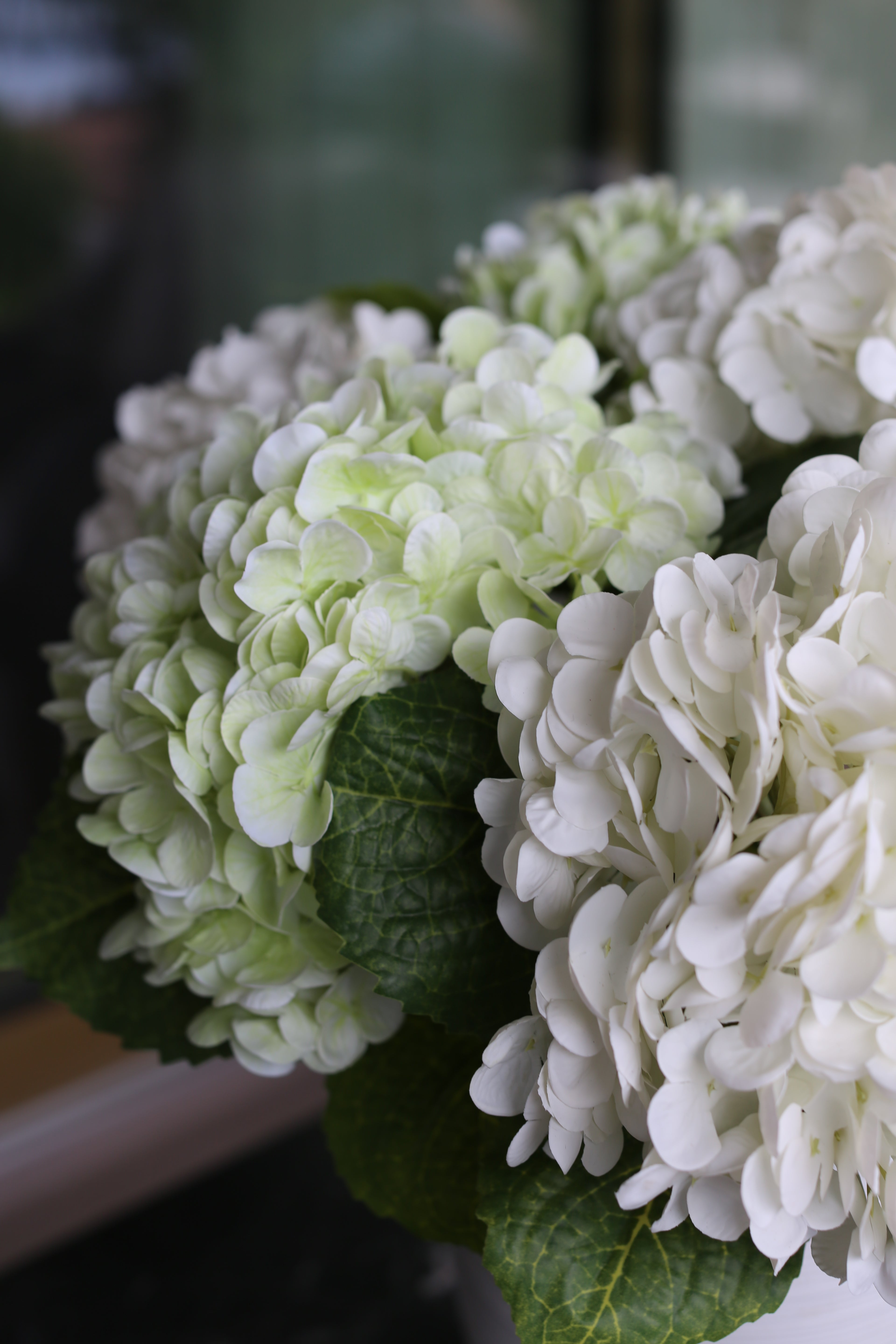 White & Green Hydrangea Bouquet