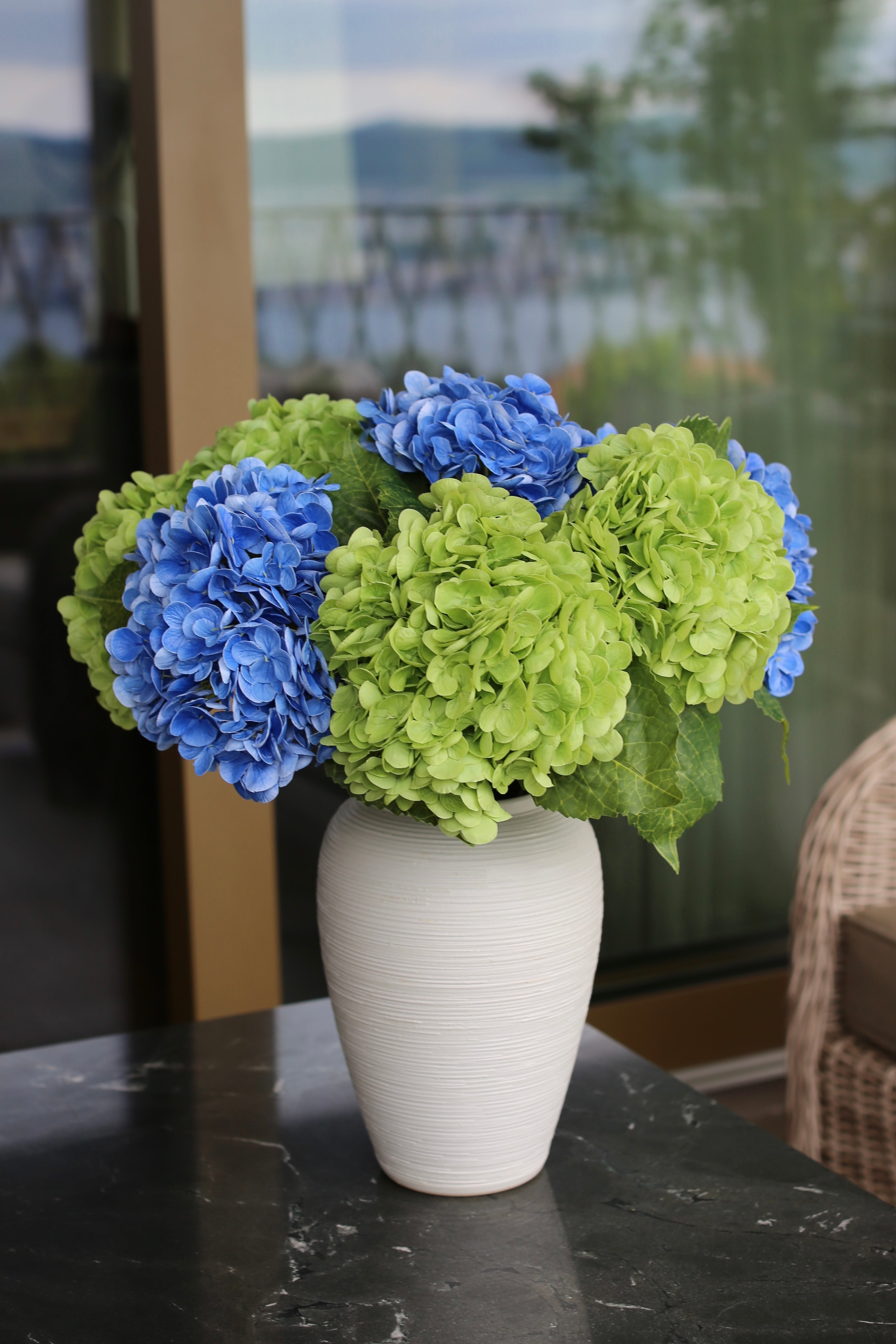 Blue & Green Hydrangea Bouquet